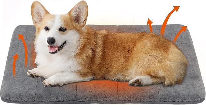 Dog Crate Pad for Medium Dog - 30x20 Memory Foam Dog Bed, Washable & Anti-Slip Dog Bed Mat, Ultra Soft Kennel Pad for Dogs Cozy Sleeping Mat, Grey