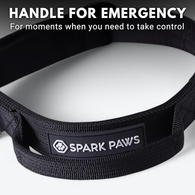 Spark Paws Tactical Dog Collar - Heavy Duty, Premium Quality, Thick and Durable for Large and Medium Dogs - Black - XS - 1"