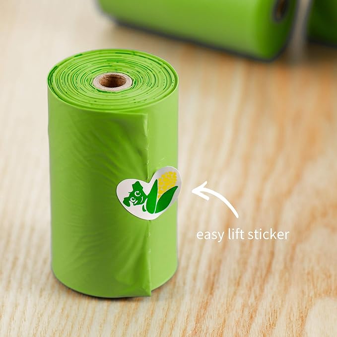 Pkpoo 100% Compostable Dog Poop Bags, Extra Wide, Vegetable-Based Large Poop Bags for Dogs, Biodegradable Waste Bags for Poo, Cat Litter, Diaper Sacks, Unscented, 120 Counts