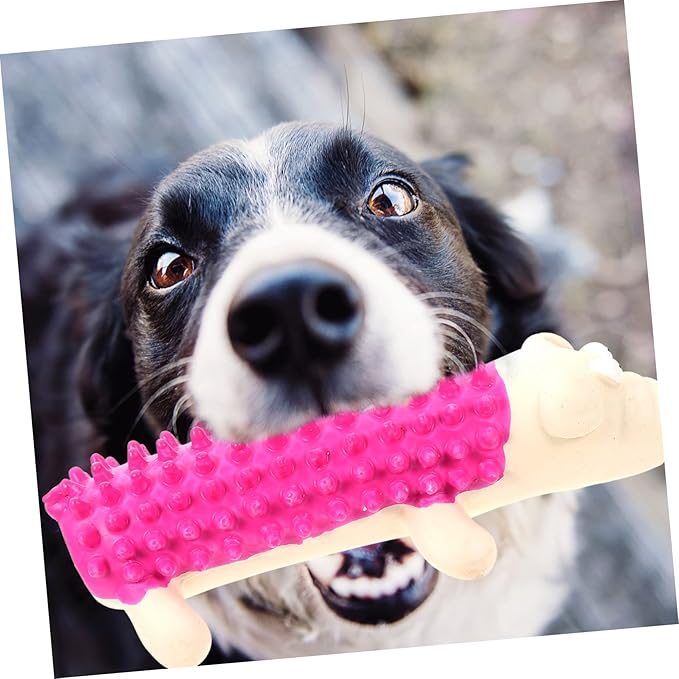 Yardwe Cartoon Design Dog Chew Toy Latex Puppy Teething Toy Squeaky Feature for Fun Pet Playtime