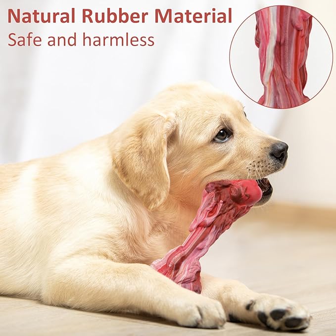 Interactive Wishbone Dog chew Toys for Aggressive chewers, Realistic Tough Dog Bones Products Gifts for Keep Them Busy (A)
