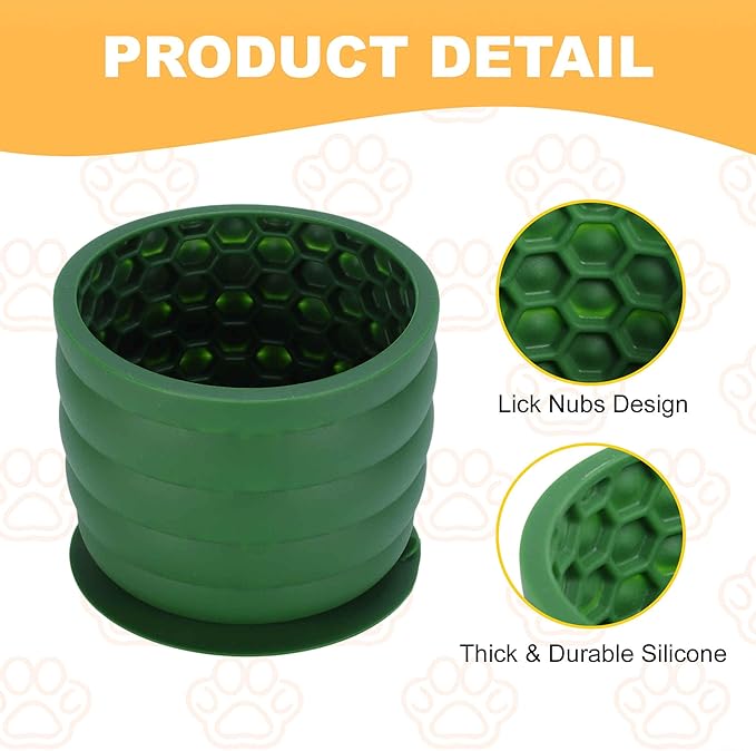 Treat Dispensing Dog Toy, Interactive Puzzle Feeder, Stuffable Chew Toy for Boredom, Enrichment Frozen Treat Dispenser, Green, Large