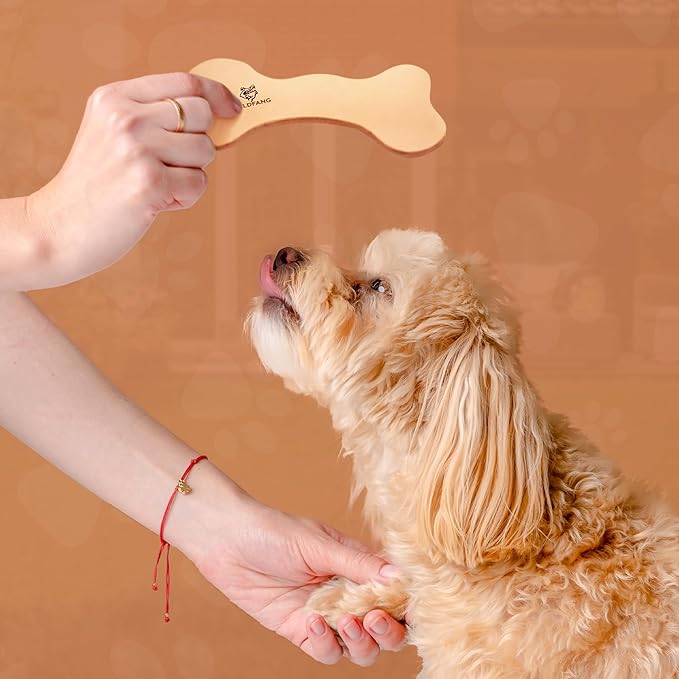 Wildfang® Leather Dog Toy, Large – Soft Dog Chew Toys for Gentle Chewers, Puppies, Senior or Older Dogs with Sensitive Teeth – Non-Toxic, Stuffless, 5mm Leather Bone for Dogs Over 33 lbs, Pack of 3