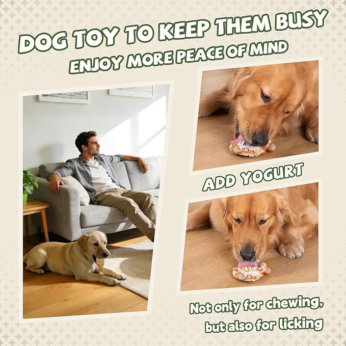 Tough Dog Toys for Aggressive Chewers 3 Pack, Indestructible Dog Toy to Keep Them Busy, Durable Dog Chew Toys for Aggressive Chewers Medium and Large Breeds, Chicken Flavored