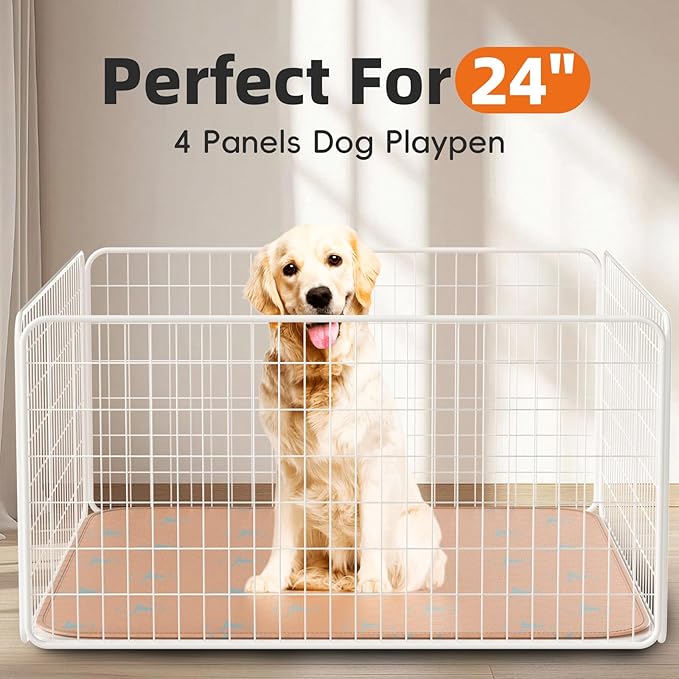 PJYuCien Washable Pee Pads for Dogs 2 Pack, 36" x 36" Non-Slip and Leak-Proof Pee Mat, Puppy Training Pads for Whelping, Playpen, Crate, Bed(Orange)