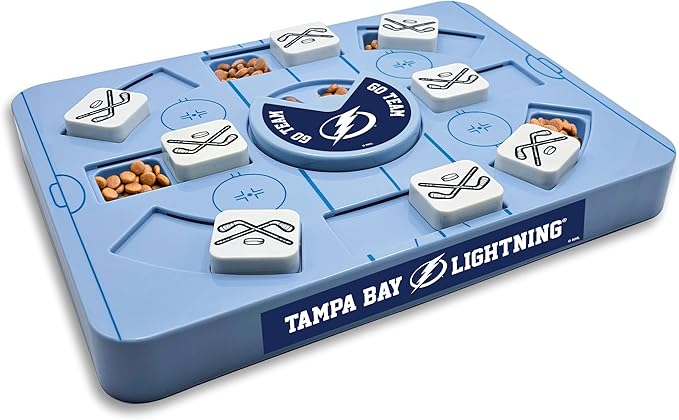 Pets First NHL Tampa Bay Lightning Large Puzzle Toy, New Size, Interactive Dog Treat & Slow Feeding Toy