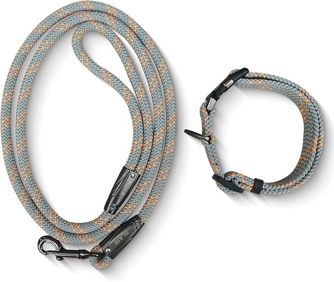Heavy Duty 4 FT Long Nylon Leash with Adjustable, Durable & Comfortable Leash,Reflective Double Handles Lead for Control Safety Training，Dog Collars for Medium, Large Dogs