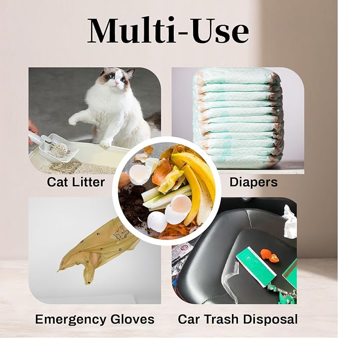 870 Counts Dog Poop Bags Rolls with Dispenser & Leash Clip, Scented Poop Bags for Dogs Waste, Extra Thick & Leak Proof for Poop Doggie Puppy Pet Waste, 9" x 13", Dark Khaki