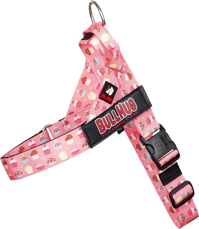 BULLHUG Adjustable Dog Harness– No Pull, No Choke – for English Bulldogs, French Bulldogs, Pugs & Broad-Chested Breeds – Easy, Safe Walks (Cups, XL)