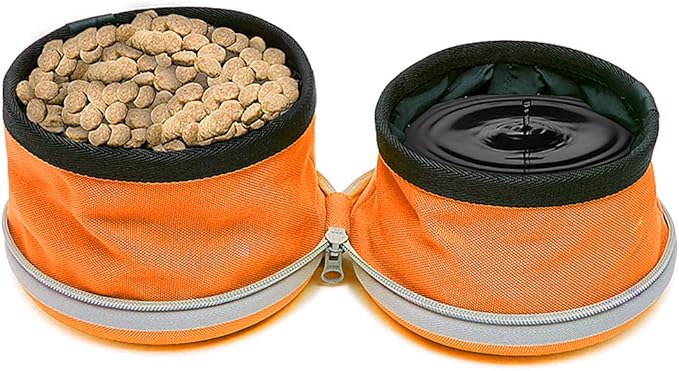 Muttluks, MuTTravel 2-in-1 Zippered Dog Bowl, Sturdy Collapsible Portable