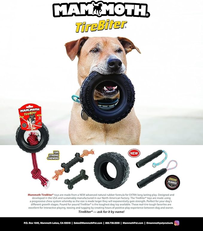Mammoth TireBiter II Dog Toy 6" W - Pack of 2
