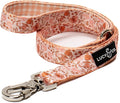 Lucy & Co. 5 Foot Designer Dog Leash for Small, Medium or Big Dogs or Puppies Puppy – Pet Accessories & Supplies- Large-Peach Pink Floral Plaid