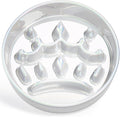 LE TAUCI Ceramic Slow Feeder Dog Bowls Small Breed, 0.6 Cups Dog Food Dish for Fast Eaters, Puzzle Bowl for Small Dogs and Cats,Crown Silver
