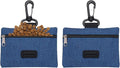 Dog Poop Bag Holder, Pet Waste Bag Dispenser Dog Treat Pouch with Clip Oxford Cloth Portable Reusable Easy Cleanup(2Pcs, Navy Blue), Intended for Outdoor/Travel/Walking