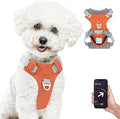 TagME No Pull Dog Harness with 2 Leash Clips,Lightweight & Visible for All-Day Walking,No Choke Pet Vest Includes AirTag Holder for Puppy,Flare Orange