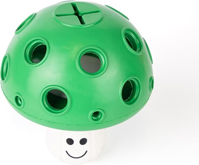 Eco Rubber Large Magic Shroom Puzzle Enrichment Toy - Green - Long Lasting Dog Treat Toys for Aggressive Chewers Strong Dog Toy for Dogs Durable Puppy Chew Toys