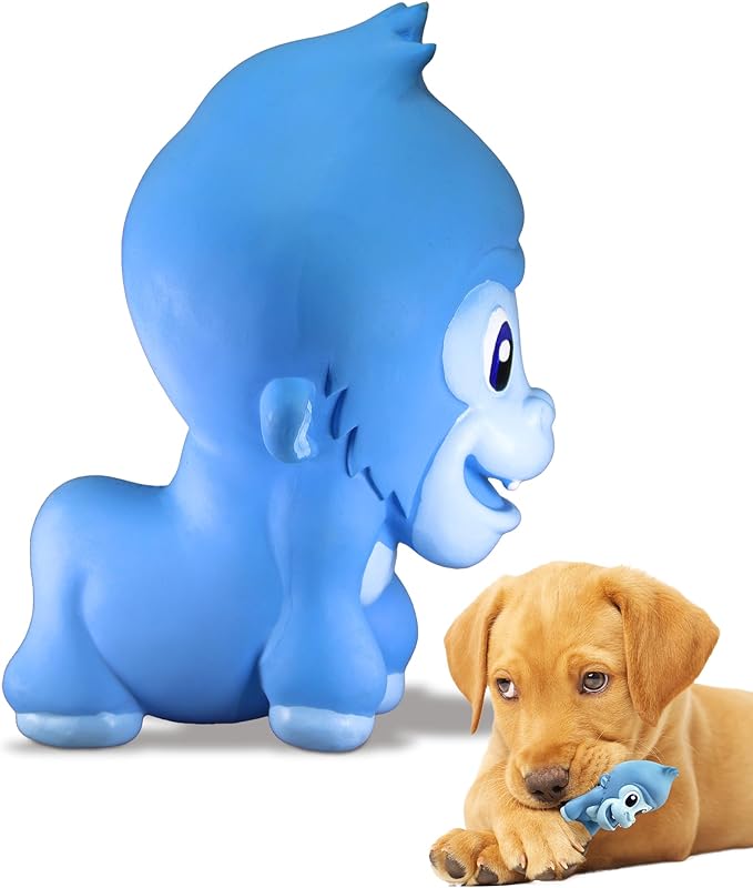 PetSport Naturflex Tiny Tots Small Gorilla Latex Dog Chew Toy | All-Natural Soft, Squeaky, Non-Toxic Rubber Chew Toy | Safe for Indoor Play | 3"