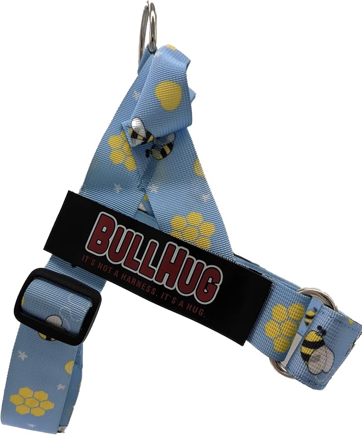 BULLHUG Adjustable Dog Harness– No Pull, No Choke – for English Bulldogs, French Bulldogs, Pugs & Broad-Chested Breeds – Easy, Safe Walks (Bumble BEE, Small)