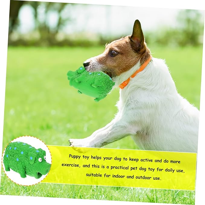POPETPOP Squeaky Pig Dog Chew Toy Sturdy Latex Teething Toy for Puppies and Small Dogs for Interactive Play and Molar Health