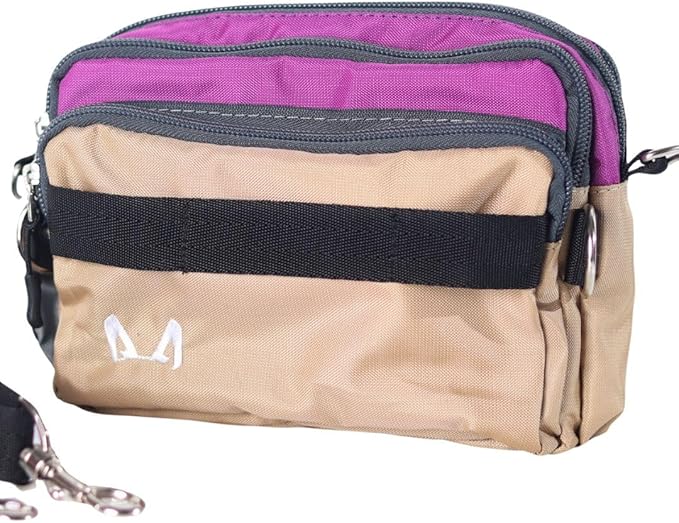 Dog Training Fanny Pack/Treat Bag with Removable Insulated Sleeve and Multiple Compartments, Color Black (Lilac sandstone)
