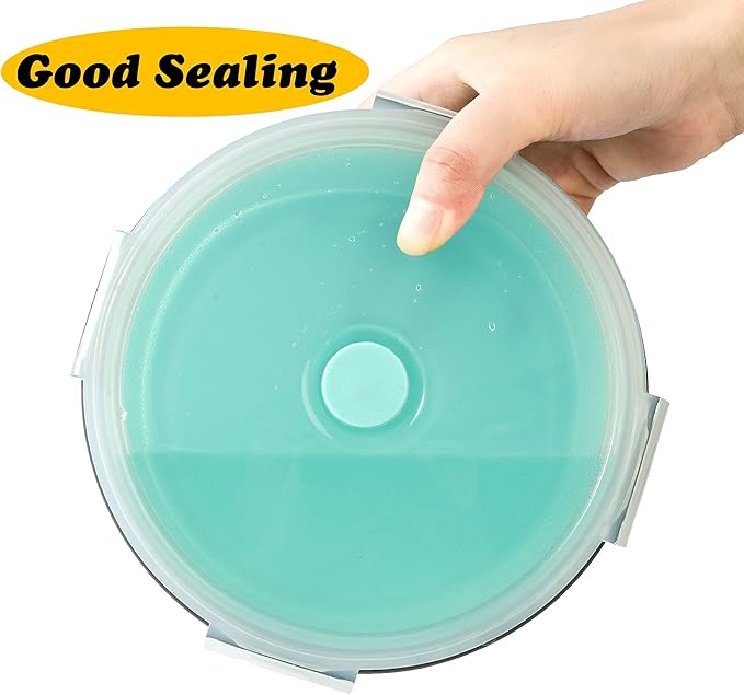Large Collapsible 40 OZ Travel Dog Bowls, 2 Pack with Lids, Foldable Silicone Food & Water Bowl for Large Dogs, Lightweight & Leak Proof, Perfect for Outdoor Travel, Camping & Hiking