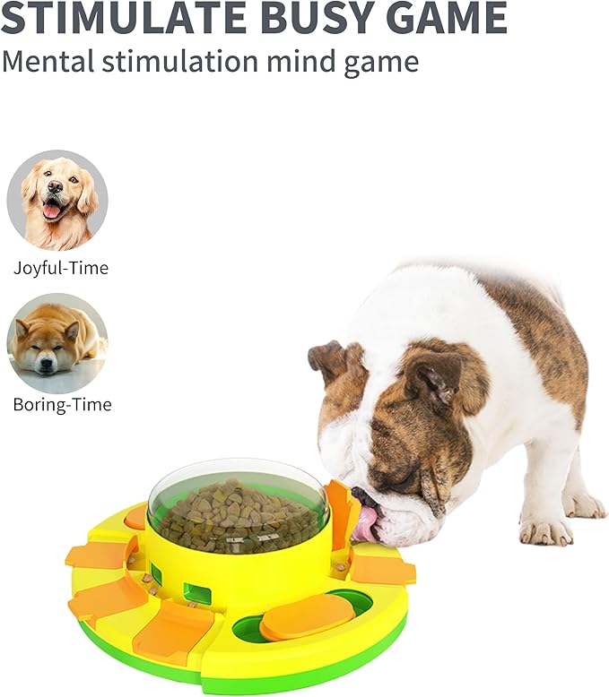 LiuMelinda Dog Puzzle Toy Mental Stimulation - Level 3 in 1 Dogs Food Feeder Puzzle, Dog Treat Puzzle Feeder (Level 2 in 1-Intermediate-Green Push)