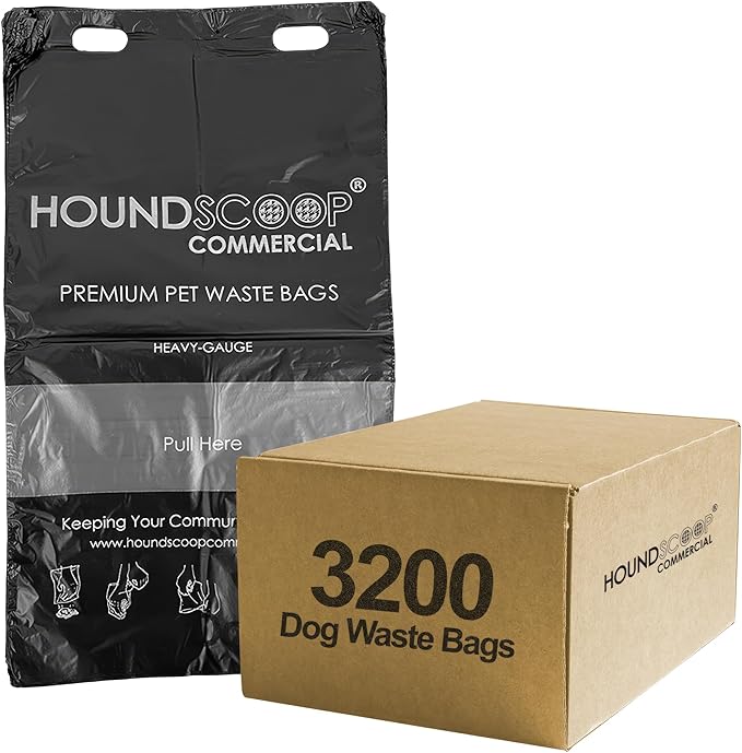 Case of 3200 Pull-Strap Header Pet Waste Bags, 32 Header Packs of 100 Bags, Commercial Dog Waste Station Bags HOA, Residential, XL and Strong, Easy Single Pull for Poop Station Dispensers
