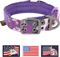 ADITYNA Heavy Duty Dog Collar for Extra-Large Dogs - Camo Purple Collar with Handle for Training, and Walking - Wide, Thick, Tactical, Soft Neoprene Padded