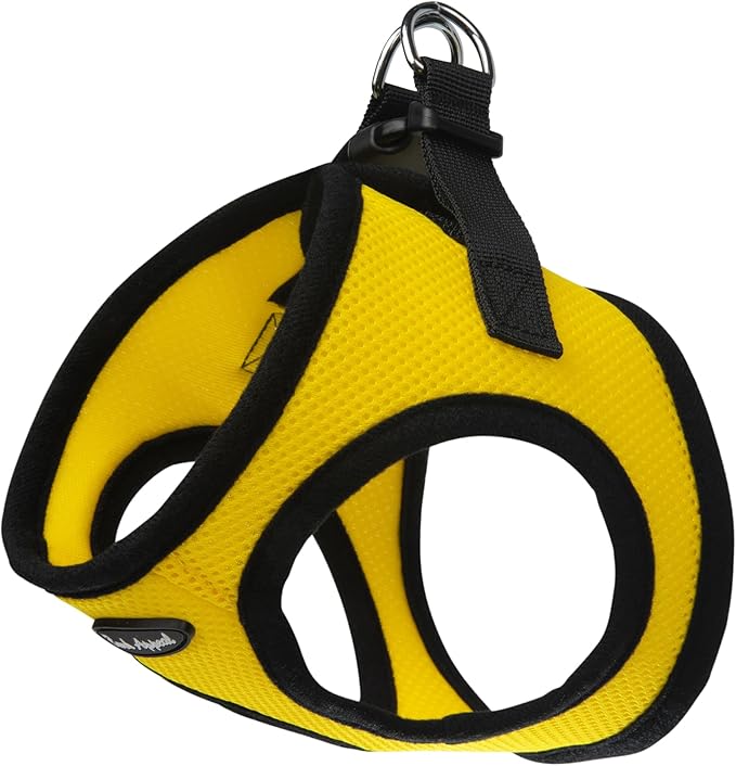 Bark Appeal Yellow Step-in Dog Harness for Extra Small Sized Pets – Updated Sizing, Re-Measuring is Essential – Soft Vest Harness – Anti-Choke with Adjustable Strap & Heavy Duty Clip – XXS
