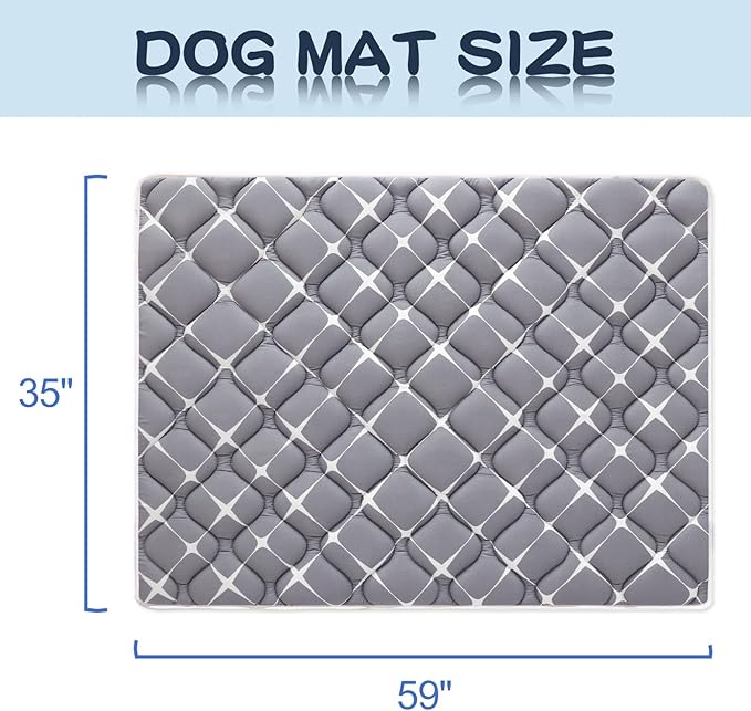 Bubble bear Dog Crate Mat - Ultra Soft, Washable & Anti-Slip Kennel Pad for Small/Medium/Large Dogs, Dark-Hued to Hide Stains (59"x35")