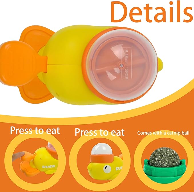 Dog Interactive Treat Dispenser Toy，Food Puzzle Slow Feeder，Interactive Duck-Shaped Enrichment Toy for Cats and Small Dogs