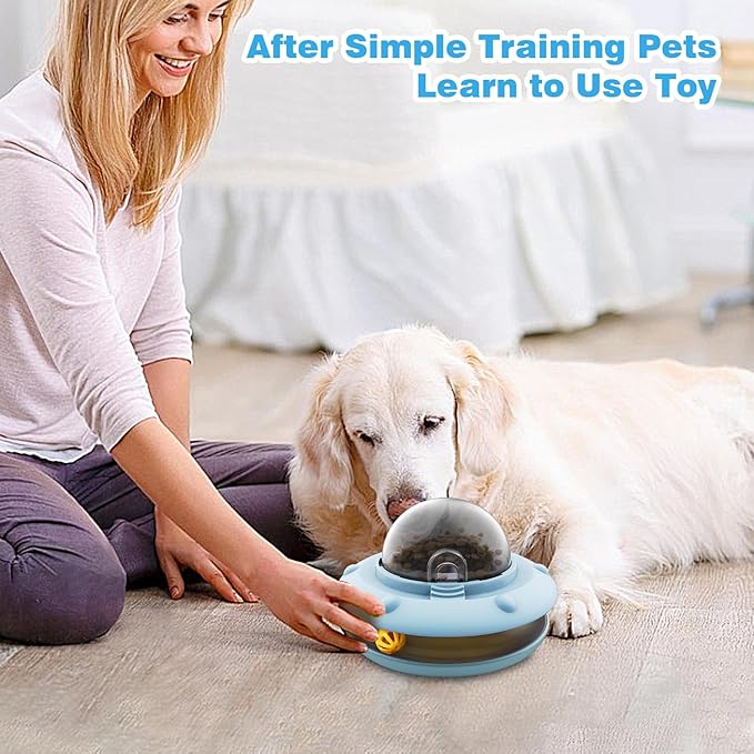 Dog and Cat Interactive Treat Toy, Pets Food Puzzle Toy with Bell Ball, Suitable for Puppies and Kittens