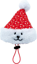 Christmas Santa Hat Plush Dog Toy (Small Size), Cute Soft Squeaky X’Mas Gift with Hidden Treat Pocket, Wearable Play Design, Crinkle Sound, Perfect for Small & Medium Dogs