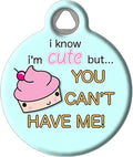 Dog Tag Art Cute as a Cupcake Personalized Pet ID Tag for Dogs and Cats, Silent Polymer Coated Stainless Steel Nametag with Customized Identification Information, Large 1.25" Diameter