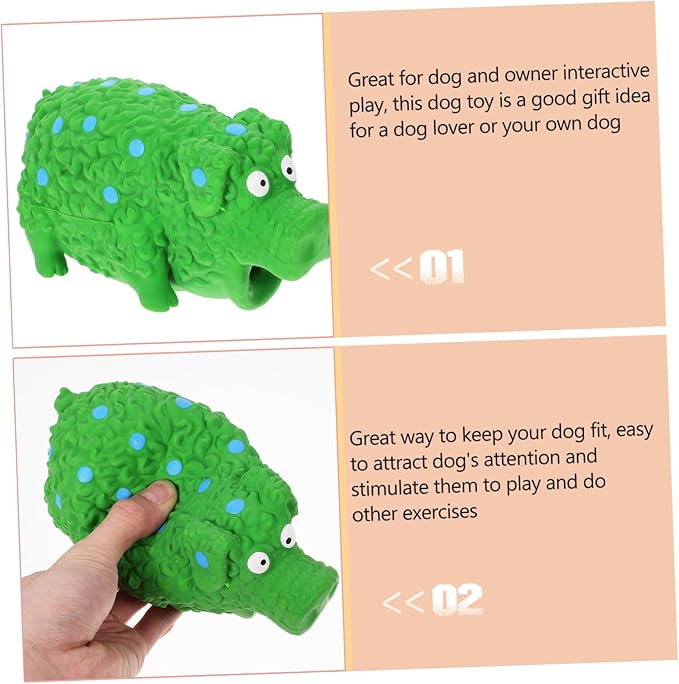 BESPORTBLE Sturdy Latex Squeaky Pig Dog Chew Toy Interactive Teeth Grinding Toy for Small Dogs Puppies for Teething and Playtime