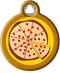 Dog Tag Art Pizza Pet ID Tag for Dogs and Cats, Silent Polymer Coated Stainless Steel Nametag with Customized Identification Information - Small .875" Diameter