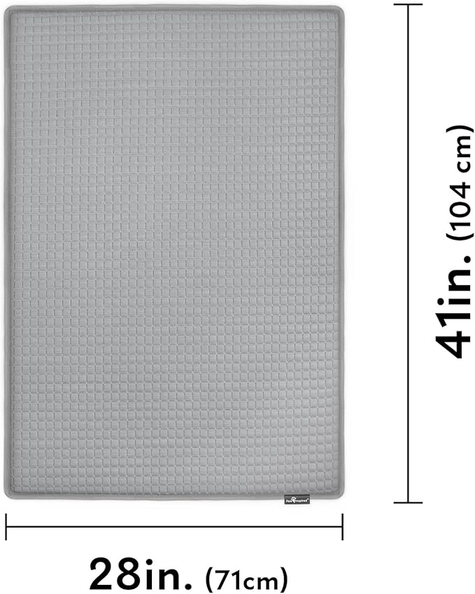 Paw Inspired Cooling Orthopedic Crate Pad for Dogs and Cats, Washable Memory Foam Dog Cooling Mat (41x28 Inch Large Size for 42 Inch Kennel, Gray)