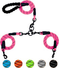 2 Way No Tangle Dog Leash - 360° Swivel Leash for Two Dogs, Reflective Design for Small Medium Large Dogs (Pink, 2 Way)