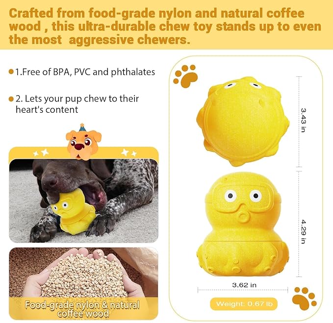 Dog Toys for Aggressive Chewers, Dog Enrichment Toys, Anxiety Relief for Dogs Toy, Indestructible Frozen Treat Toy for Large Dogs Reduces Anxiety, Octopus