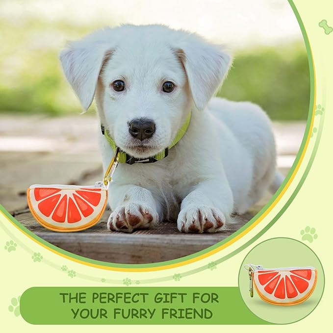 Dog Poop Bag Holder and Carrier - Leash Attachment Poo Bag Dispenser with Stylish Cute Design, Grapefruit Shape,Medium