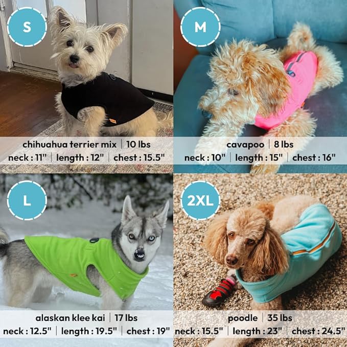 Gooby - Zip Up Fleece Vest, Fleece Jacket Sweater with Zipper Closure and Leash Ring, Blue, Medium