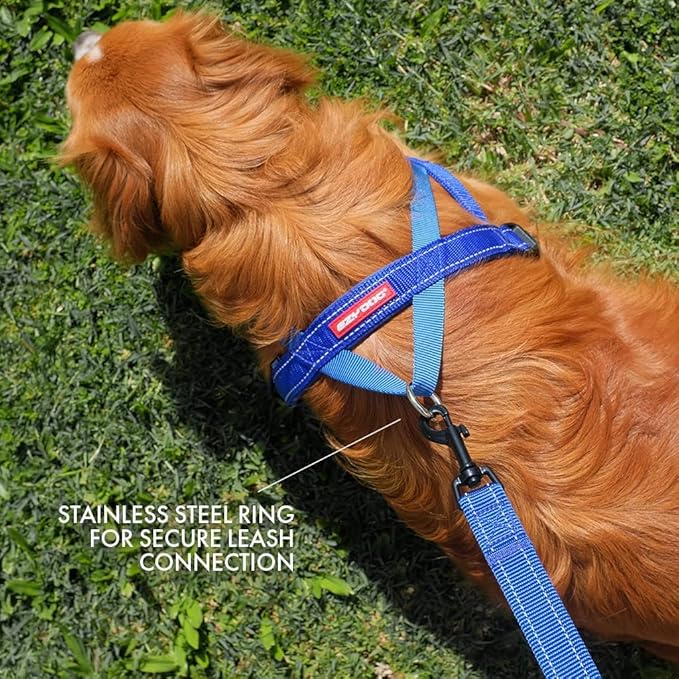 EzyDog Quick Fit Dog Harness – No Pull Harness for Training, Everyday Walking, and Easy Control - Adjustable Fit, Reflective, and Padded (X-Small, Denim)