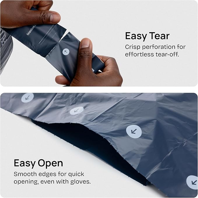 2026 New Edition, Fei & Eve Dog Poop Bags - Extra Thick 25 Micron & 100% Leak-Proof | Full Blackout & Odor-Locking | Stretch Resistant | Easy to Tear off | Waste Bags | Unscented | 8 Rolls