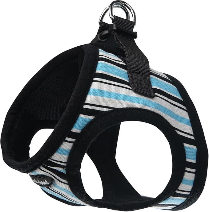 Bark Appeal Blue Stripe Step-in Dog Harness for Medium to Large Sized Pets – Updated Sizing, Re-Measuring is Essential – Soft Vest Harness – Anti-Choke with Adjustable Strap & Heavy Duty Clip – L