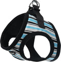 Bark Appeal Blue Stripe Step-in Dog Harness for Small to Medium Sized Pets – Updated Sizing, Re-Measuring is Essential – Soft Vest Harness – Anti-Choke with Adjustable Strap & Heavy Duty Clip – M