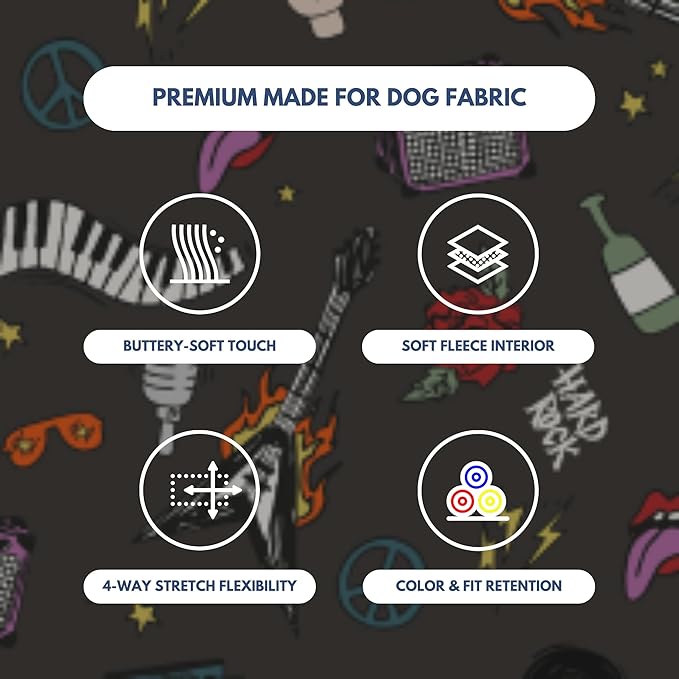Spark Paws Dog Hoodie – Premium Dog Sweater for Small, Medium, and Large Dogs | Warm Outfits for French Bulldogs, Pitbull, Puppy, Winter Jacket Alternative - Rock and Roll - XL