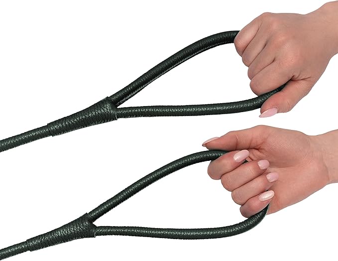 OOPSDOGGY Rolled Leather Dog Lead 6ft Heavy Duty Training Leash for Small Medium Large Dogs & Puppy Black Brown Red (Green, Large)