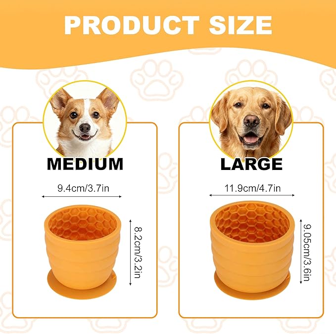 Treat Dispensing Dog Toy, Interactive Puzzle Feeder, Stuffable Chew Toy for Boredom, Enrichment Frozen Treat Dispenser, Yellow, Large