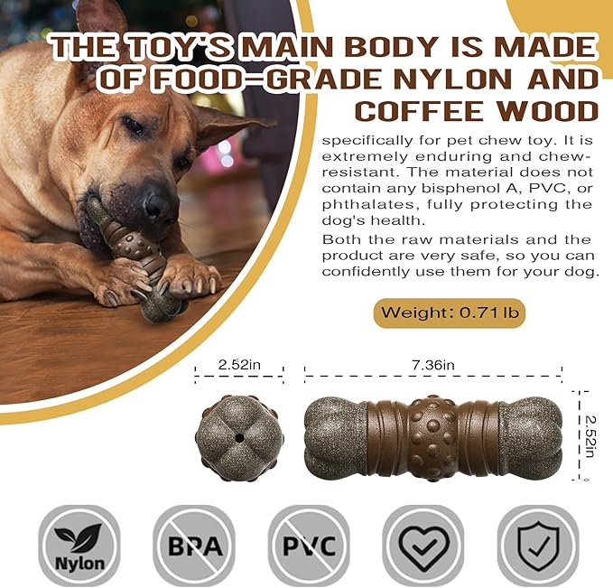 Dog Bones for Aggressive Chewers Dog Chew Toys Bully Sticks Dog Gifts for Large Dogs Bones Teeth Cleaning Squeaky Sounds Toys Indoor Outdoor Relieving Boredom