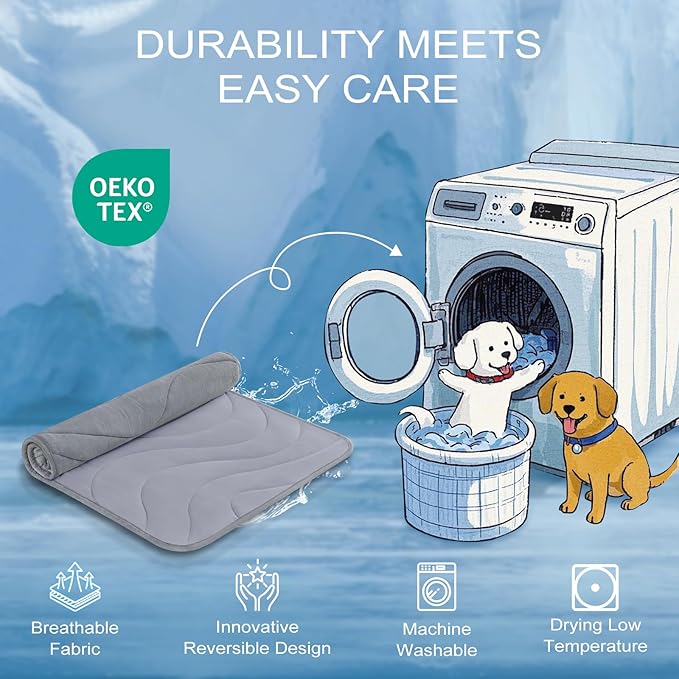 Cozyide Dog Cooling Mat, Extra Large Cooling Mat for Dogs, Reversible Pad for Pet, 40" L x 28" W, Dark Grey